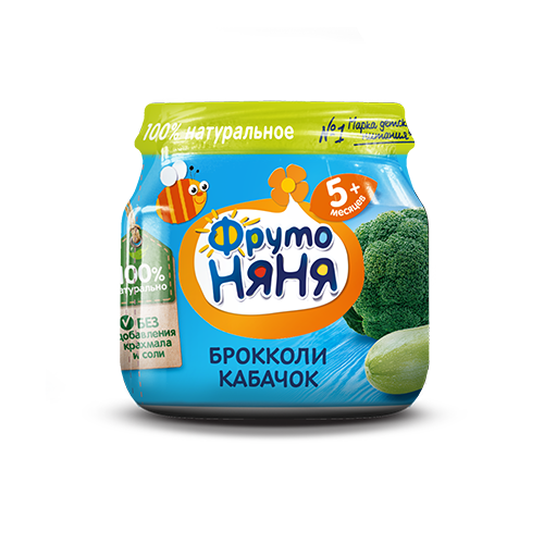 Пюре из брокколи и кабачков